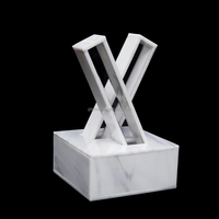 Cadeau de Noël : 2 salières épicées Judaica juive avec base amovible en acrylique, marbre blanc et lucite, ensemble de salières et poivrières