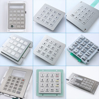 Kiosque de boule de commande en métal robuste et étanche pour clavier industriel en acier inoxydable à 67 touches