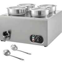 Bain-marie électrique commercial 4L en acier inoxydable 201 à 4 compartiments, machine de maintien au chaud pour buffet avec économie d'énergie