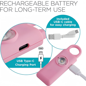 Mujeres Autodefensa 130DB Sirena LED Emergencia portátil SOS <span class=keywords><strong>Alarma</strong></span> DE SEGURIDAD Llavero <span class=keywords><strong>Alarma</strong></span> personal - Product Image 3