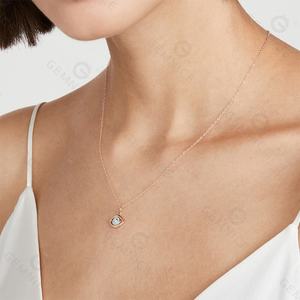 जेम्नल पीतल 18k सोने की प्लेटेड रोडियम प्लेटेड क्यूबिक जिरकोनिया कस्टम एनमेल महिलाओं के लिए बुरी आंख पेलेंट हार - Product Image 2