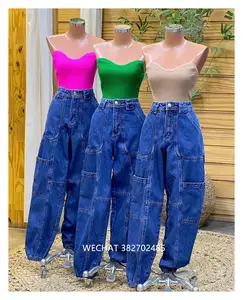 Women Jeans Fashion Quality Women Zipper Back Pocket Jeans Washed Damaged Japanese Denim Factory Drop Ship Chino Pants