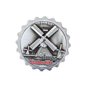 Custom Fridge <strong>Magnet</strong> Round Beer Bottle Opener Multifunctional Amsterdam Metal Decoration Netherlands Fridge <strong>Magnets</strong> - Product Image 3