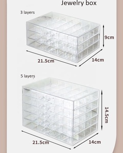 Estuche organizador de joyería multicapa, <span class=keywords><strong>caja</strong></span> de almacenamiento transparente <span class=keywords><strong>con</strong></span> <span class=keywords><strong>muchos</strong></span> <span class=keywords><strong>compartimentos</strong></span> para mujeres, pendientes y collares - Product Image 6
