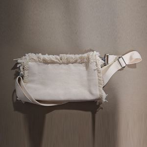 Sac bandoulière femme personnalisé avec logo, petit format, vintage, en toile à franges, fermeture éclair, bords bruts, chaînes, écologique, léger, style bohème - Product Image 3