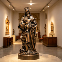 Statue de la Vierge Marie en bronze, sculpture de Notre-Dame tenant l'Enfant Jésus, statue d'art religieux catholique en bronze pour l'intérieur et l'extérieur