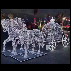Luces navideñas para exteriores, impermeables, LED, caballo con trineo para Año Nuevo - Product Image 1