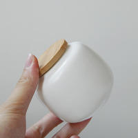 Boîte à thé en céramique artisanale de style zen rétro et pot hermétique avec couvercle en bois de bambou pour thé en vrac et herbes