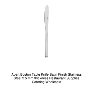 Couteau de table Abert Boston, finition satinée, acier inoxydable, épaisseur 2,5 mm, fournitures de restauration, vente en gros - Product Image 2
