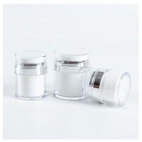Envase de Crema de Doble Capa con Bomba Dosificadora y Tapa de Plástico, Acrílico, 15g/30g/50g, para Crema Facial/de Ojos y Mascarilla Facial