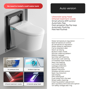 Toilette intelligente murale moderne avec plomberie dissimulée et <span class=keywords><strong>réservoir</strong></span> d'eau intégré - Product Image 5