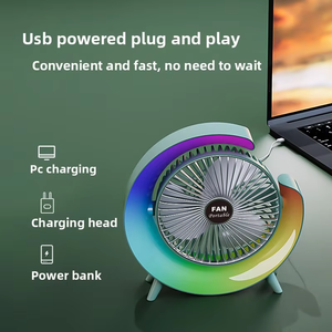 Mini ventilateur de bureau électrique rechargeable par USB Ventilateur en plastique de refroidissement par air portable pour lampe de bureau et de voiture transfrontalière - Product Image 5