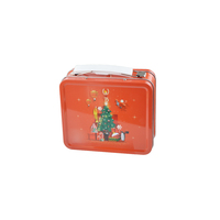 Emballage de boîte à lunch en étain avec impression personnalisée en usine Boîte à lunch en métal personnalisée de qualité alimentaire avec poignée de verrouillage pour cadeau