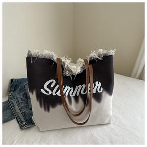 Sacs fourre-tout d'été Sacs à main en toile Sac pour femmes Sac à provisions Grande taille Cartable Logo personnalisé - Product Image 6