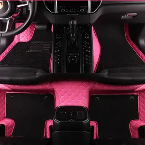 Venta caliente Universal lavable prensado en caliente 5D alfombra del coche de cuero de lujo 3D coche mat impermeable para Chevrolet Camaro 2016-2022