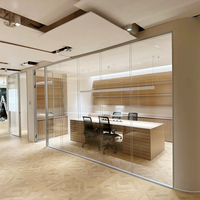 Cloison de séparation en verre sans cadre, insonorisée, certifiée CE, luxe minimaliste, vue panoramique, hauteur et largeur personnalisables, pour bureau