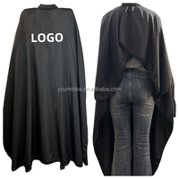 Cape de Coiffure Personnalisée OEM ODM avec Logo, Noir et Rose, Imperméable, pour Salon