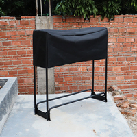 Porte-bûches en métal pour foyer extérieur/intérieur avec couvercle