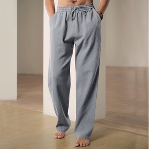 2024 europeo e americano primavera/estate <span class=keywords><strong>pantaloni</strong></span> larghi da <span class=keywords><strong>uomo</strong></span> a gamba larga sottile e traspirante cotone larghi <span class=keywords><strong>pantaloni</strong></span> sportivi Casual - Product Image 5
