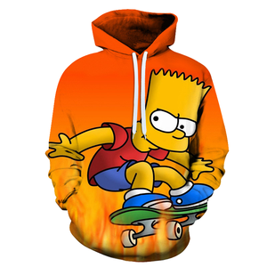 2026 Trending Autumn Men's Simpsons Animation Track Suit Oversized 100% Polyester <b>Hoodie</b> Digital Printing Knitted Hooded - Product Image 4