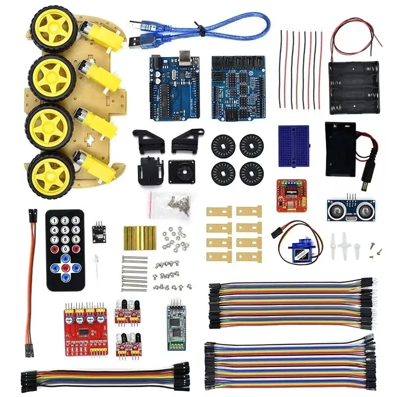 Multifunction Bt Controlled Robot Smart Car Kits Tons of Published Free Codes 4WD R3 Starter diy Kit