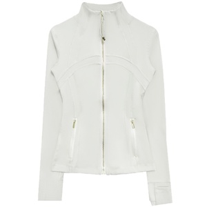 Europäisch-Amerikanische Damen Yoga-Jacke mit Goldreißverschluss, Stehkragen, Slim Fit, Atmungsaktives Nylon, Langarm Fitness-Oberteil - Product Image 5