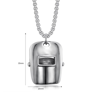 时尚INS风格不锈钢个性焊接工具吊饰项链头盔项链男女款 - Product Image 2