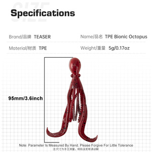 Señuelo Blando Biónico Luminoso UV TEASER HK037 de 10cm y <span class=keywords><strong>5g</strong></span> para Pesca de Calamar y Pulpo, Asistente Artificial de TPE, Señuelo de Plástico Blando de Pulpo - Product Image 2