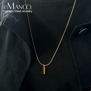 Collana EManco Minimalista con Ciondolo Quadrato, Catena in Acciaio Inossidabile 18k per Uomo - Product Image 1