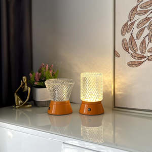 New Arrival Rechargeable LED <b>Table</b> Lamp Modern Luxury Glass Body Creative Touch Control for Dining Room Bedroom DC Power Supply - Product Image 2
