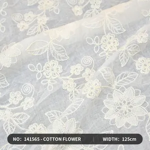 Wholesale Custom Stretch Fabric White Lace High End Embroidery Cloth Three-dimensional Lace