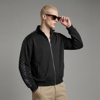 Blouson Bomber Homme Personnalisé en Polyester Coton Léger Coupe-Vent Respirant Col Montant Fermeture Éclair Poches Latérales Vêtement d'extérieur Décontracté OEM
