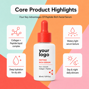 Suero de Acción Múltiple de Marca Privada, Hidrata, Nutre, Reafirma, Suaviza la Piel Seca y Áspera, Antiarrugas, para Todo Tipo de Piel, Suero de Colágeno y Péptidos - Product Image 6