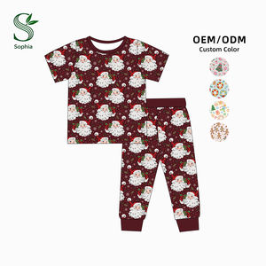 Conjunto de Ropa Infantil de Bambú con Estampado Personalizado al por Mayor, Conjunto de Ropa de Bambú y Viscosa para Bebés Recién Nacidos de 0 a 3 Meses para Niño y Niña - Product Image 1