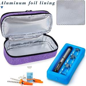 Bolsa de refrigeración práctica para diabéticos, bolsa de viaje con 4 envases de hielo - Product Image 4