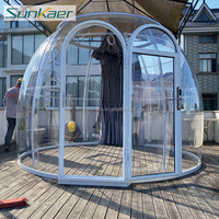 Dôme de camping de luxe en polycarbonate transparent pour hôtel, tente géodésique pour camping en plein air