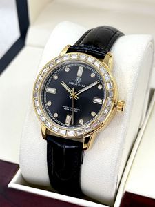 Montre-bracelet de luxe dorée et exclusive pour femme, sertie de diamants, en vente en direct - Montre à quartz pour femme - Product Image 2