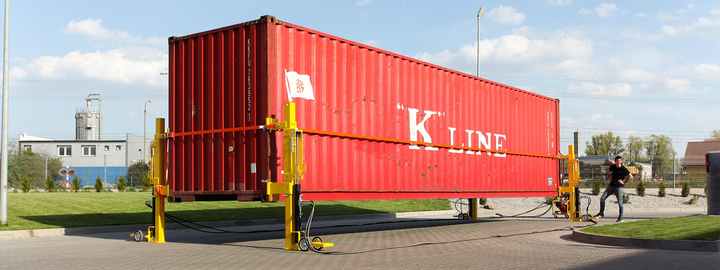 Container Wheel Jacks Hydraulic Container Jack Wheel Portable Container Handling and Loading ...