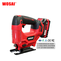 Scie sauteuse sans fil 20V à batterie lithium-ion, moteur sans balais, course de 26 mm, outil de coupe oblique 0-45 degrés pour le bois