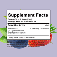 Vitamine B12 en gouttes en gros, soutien à la santé globale, saveur naturelle de baies, 60 ml