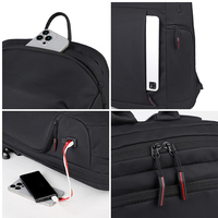 Sac à dos pour ordinateur portable tendance, imperméable, résistant à l'usure, avec plusieurs poches, avec port USB et Type-C pour la recharge, idéal pour les voyages d'affaires