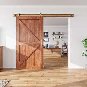 Urban <span class=keywords><strong>Loft</strong></span> Essential: Portes de grange en verre dépoli avec films de confidentialité pour Studio Apartments Barn Wood Door - Product Image 2