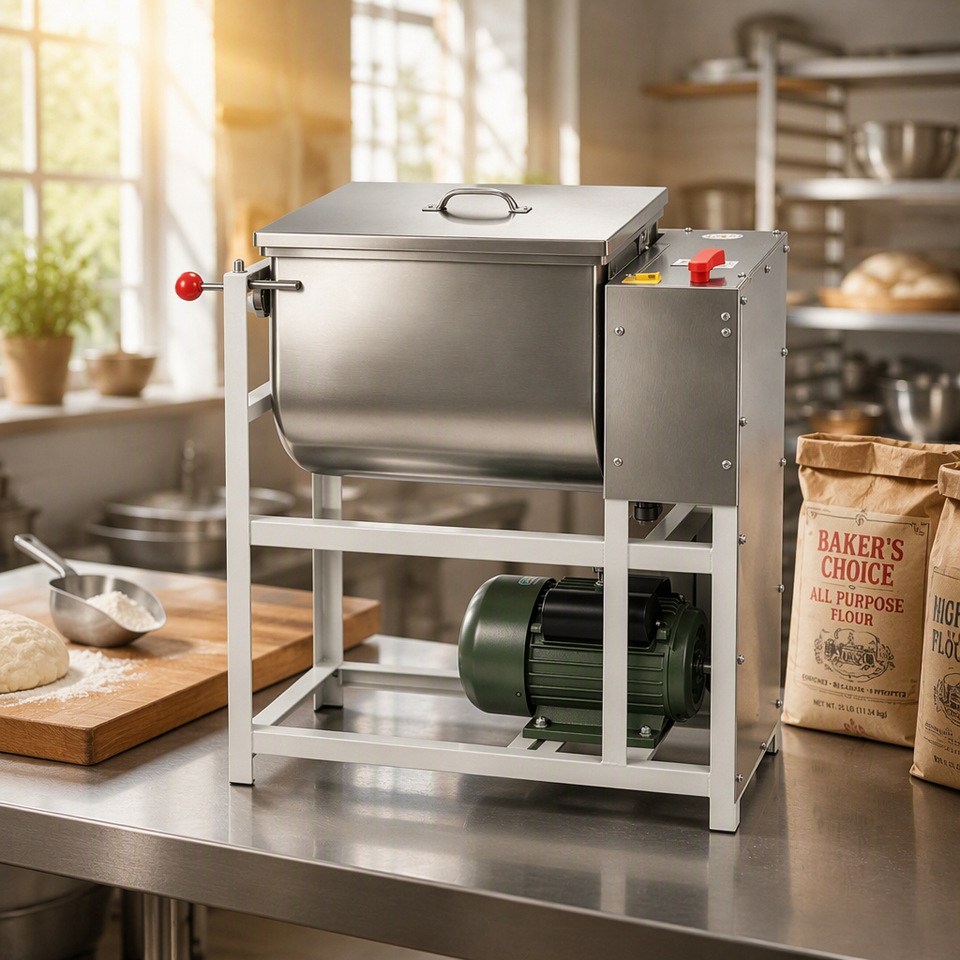 Bakery Production Horizontal Dough Mixer Commercial Flour Kneader ...