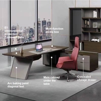 Bureau de direction en L convertible en bois massif moderne haut de gamme 2022