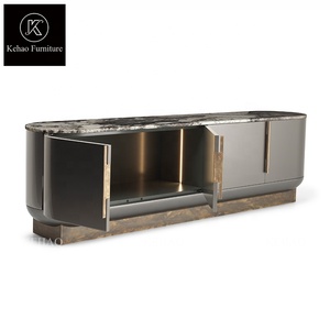 El último diseñador italiano de mármol superior sala de estar soporte de <span class=keywords><strong>TV</strong></span> gabinete de acero inoxidable brillante <span class=keywords><strong>muebles</strong></span> gabinete bajo <span class=keywords><strong>para</strong></span> sala de estar - Product Image 2