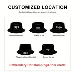 Sombreros de Pescador para Niños, Unisex, Personalizados con Logotipo Bordado, de Algodón, Protección Solar, Estilo Plano, para Exteriores - Product Image 3