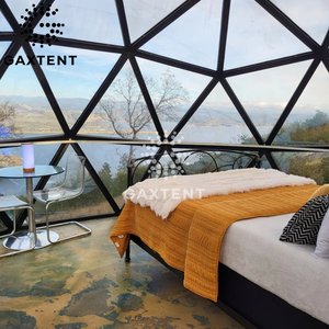 Cúpula Mini Casa Geo Invierno Cristal Negro Carpa Invernadero 9 Diámetro Hotel Forma Habitación Invernadero Carpas Blancas - Product Image 2