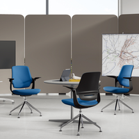 Chaise de bureau ergonomique pivotante réglable en maille pour personnel, chaise de travail cantilever pour réunions et visiteurs
