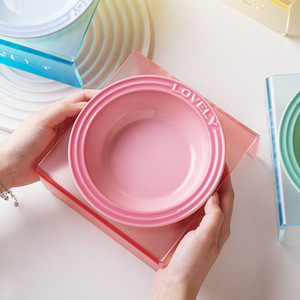 Plato de Cerámica con Degradado de Color para Gatos, Tazón Colorido para Comida de Mascotas, Plato para Leche Antes de la Comida para Gatos - Product Image 4