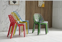 Chaises de salle à manger modernes en plastique, empilables, résistantes aux rayures, pieds antidérapants, utilisation intérieure/extérieure, maison, bureau et restaurant